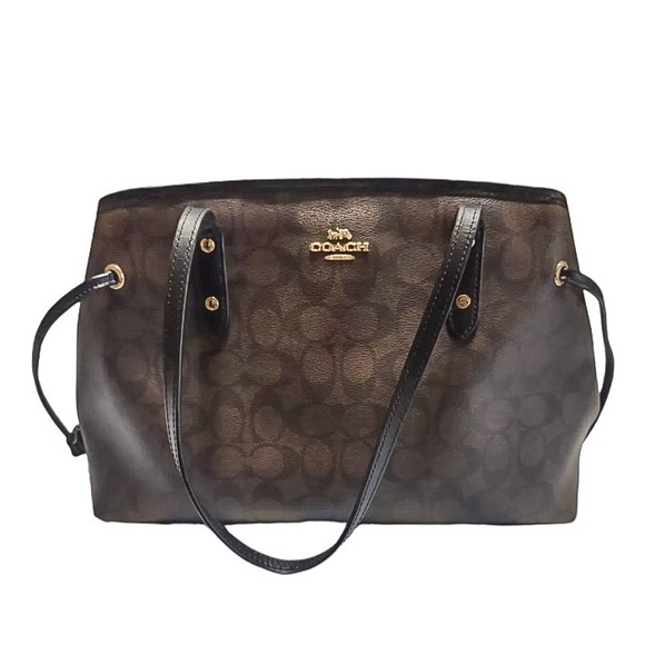 Coach Signature Drawstring Carryall Shoulder Bag - Picture 1 of 11